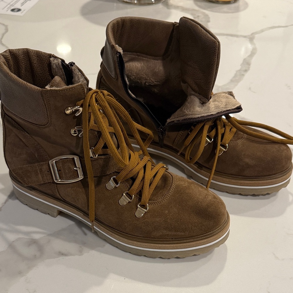 Stylish Brown Women's Combat Boots from Gorsuch
